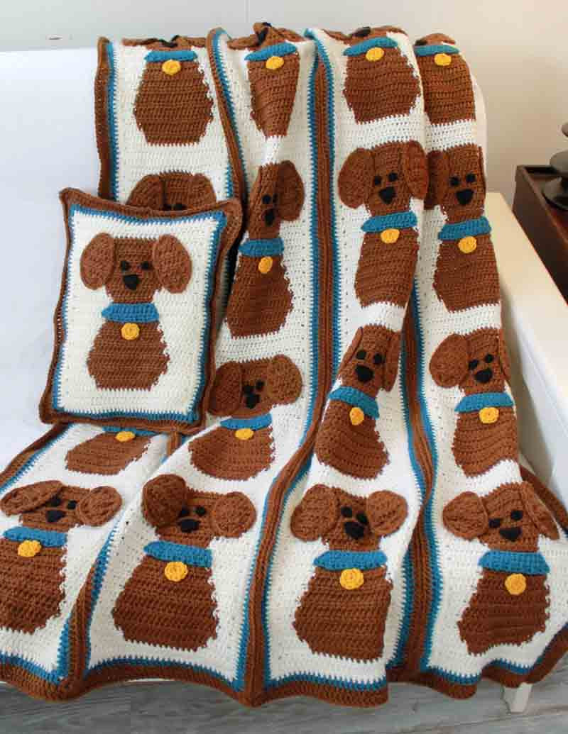 Crochet puppy online blanket