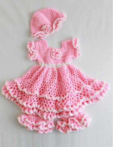 pink crochet baby dress