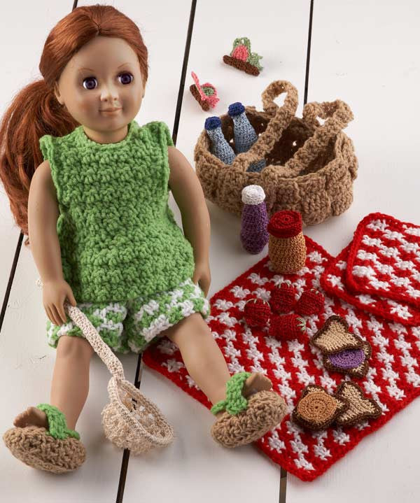 18 Doll Picnic Fun Set Crochet Pattern Maggie s Crochet