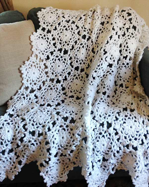 Lacy Jiffy Knit Afghan Crochet Pattern No 4626