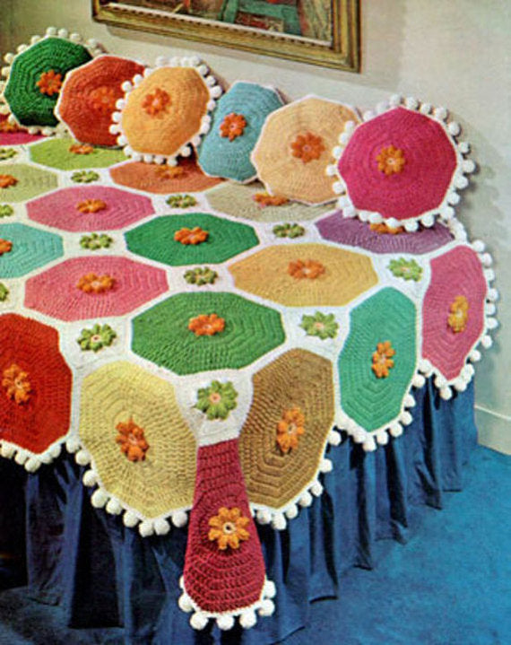 Bright and outlets cheerful flowery crochet throw