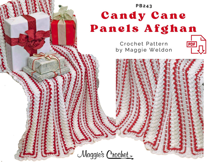 Candy Cane Panels Afghan Crochet Pattern