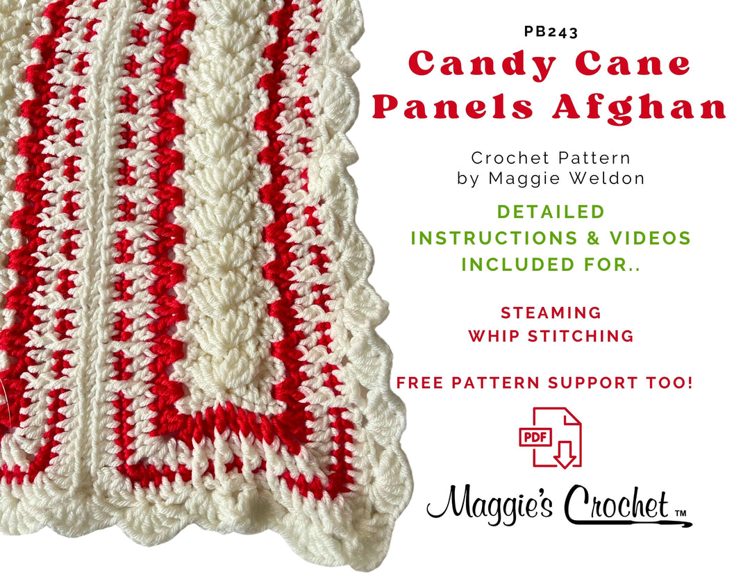 Candy Cane Panels Afghan Crochet Pattern