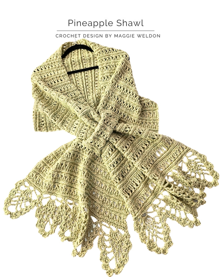 Pineapple Shawl Wrap Crochet Pattern