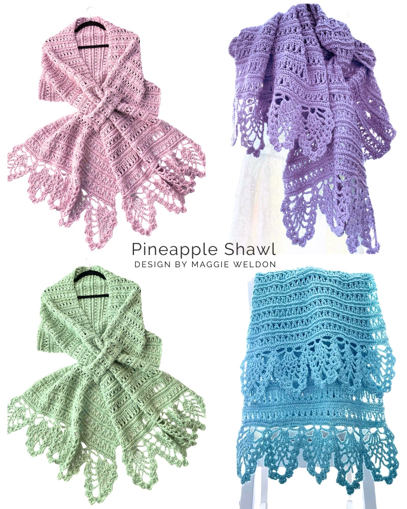 Pineapple Shawl Wrap Crochet Pattern