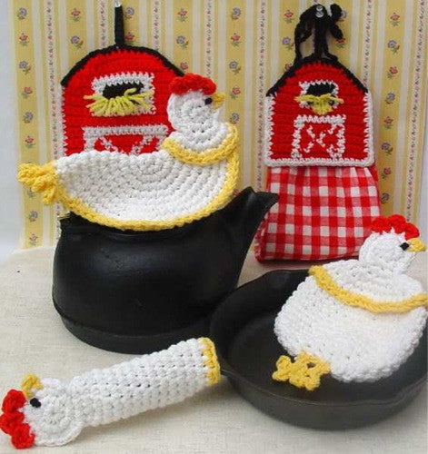 Farmyard Kitchen Set Crochet Pattern - Maggie's Crochet