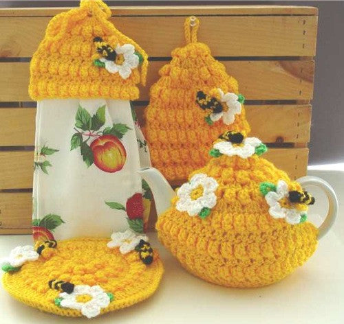 Honey Bee Kitchen Set Crochet Pattern - Maggie's Crochet