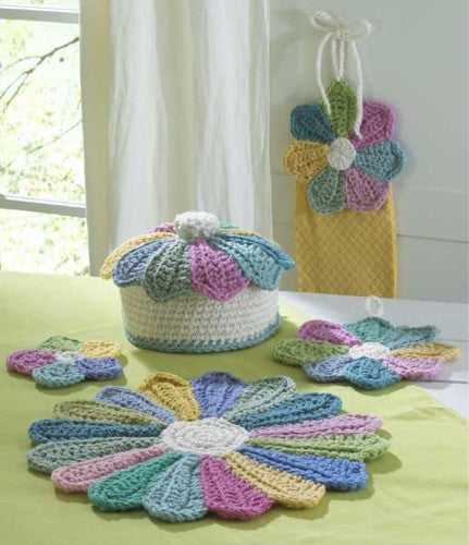 Scrap Fan Kitchen Set Crochet Pattern - Maggie's Crochet