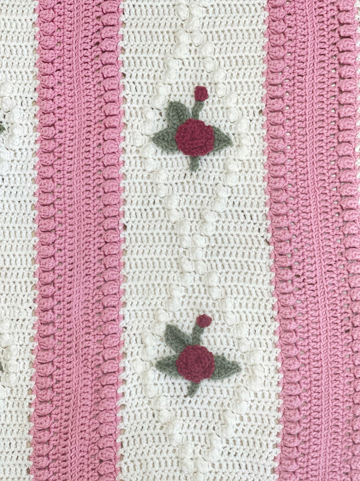 Vintage Diamond Rose Afghan Crochet Pattern