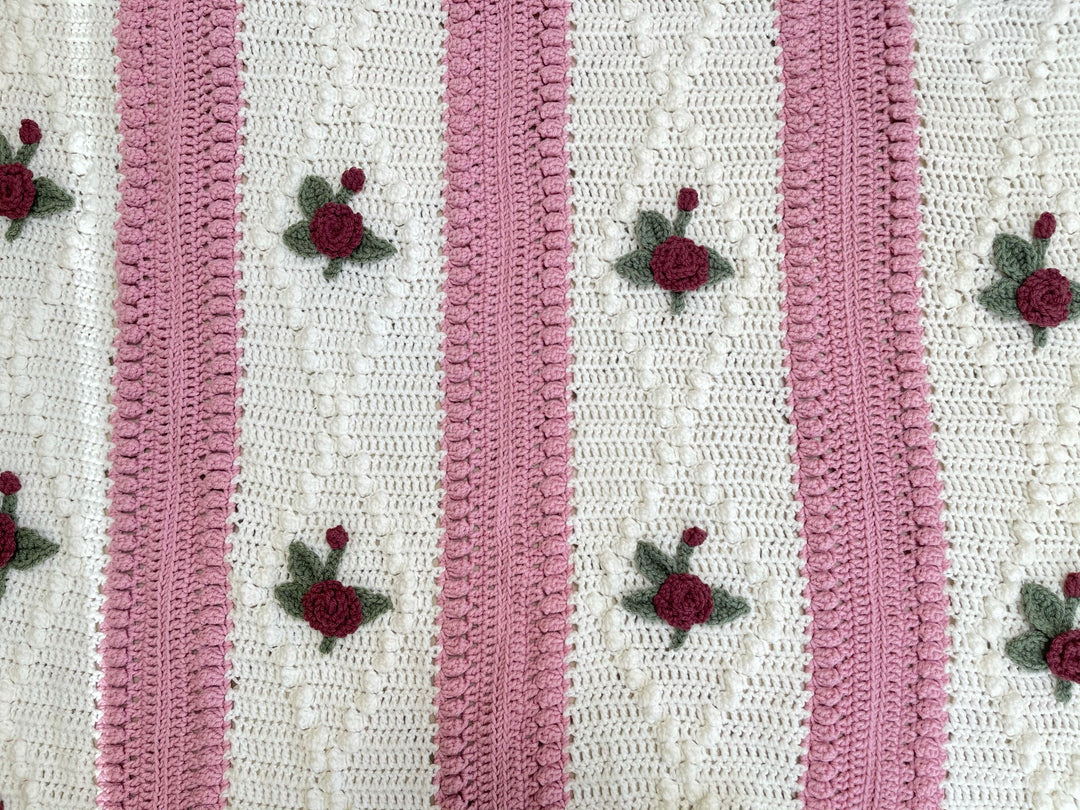 Vintage Diamond Rose Afghan Crochet Pattern