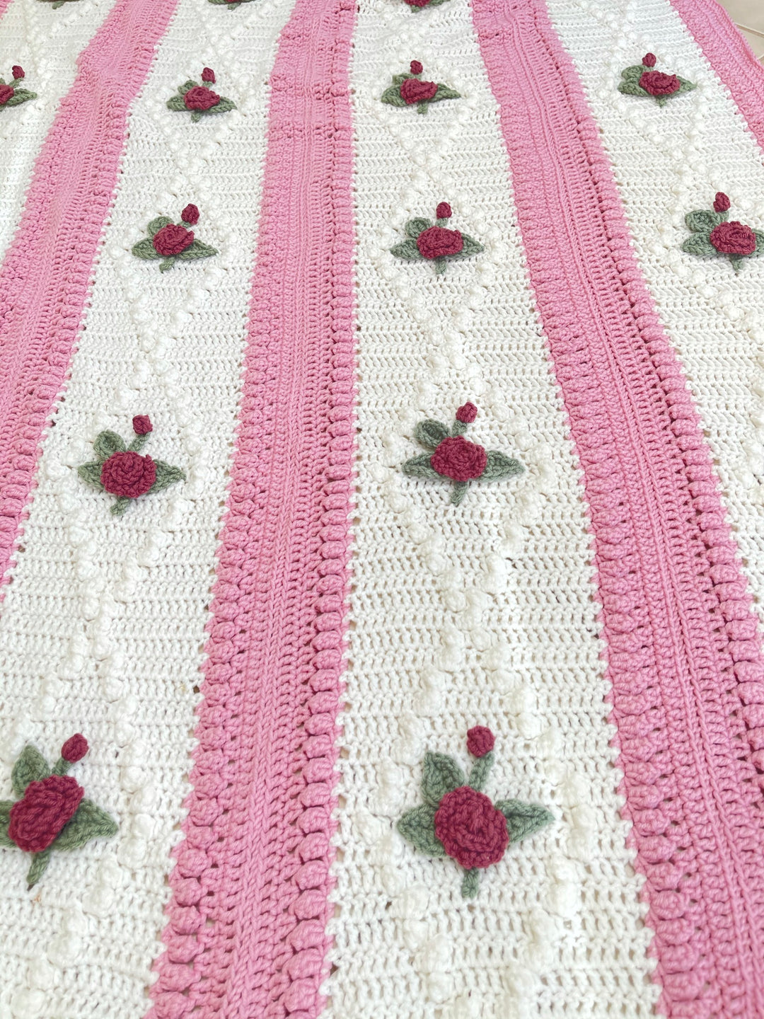 Vintage Diamond Rose Afghan Crochet Pattern