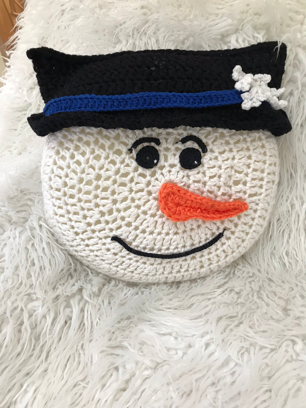 Crochet Pattern Beginner Project Easy Snowman Pillow - Maggie's Crochet