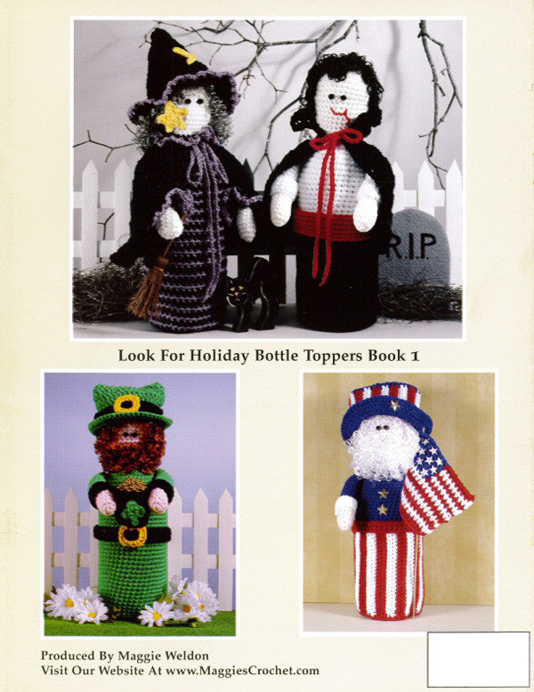 Holiday Bottle Toppers 2 Crochet Pattern Leaflet - Maggie's Crochet