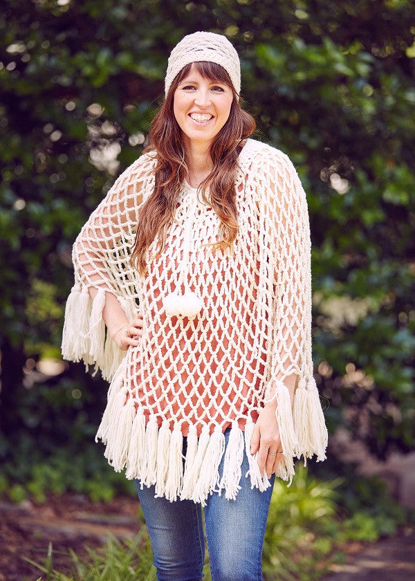 Hippie Boho Poncho & Cap Crochet Pattern - Maggie's Crochet