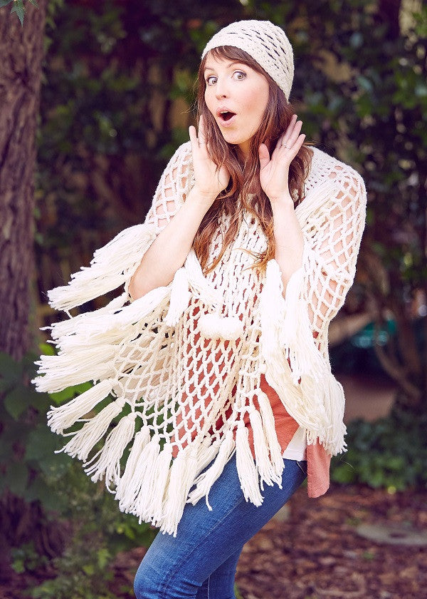 Hippie Boho Poncho & Cap Crochet Pattern - Maggie's Crochet