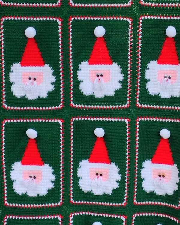 Jolly Santa Afghan and Pillow Crochet Pattern - Maggie's Crochet