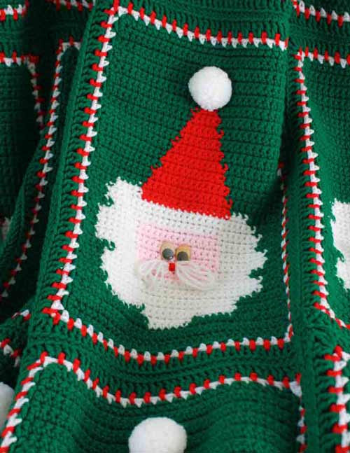 Jolly Santa Afghan and Pillow Crochet Pattern - Maggie's Crochet