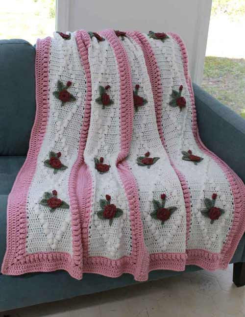 Vintage Diamond Rose Afghan Crochet Pattern - Maggie's Crochet