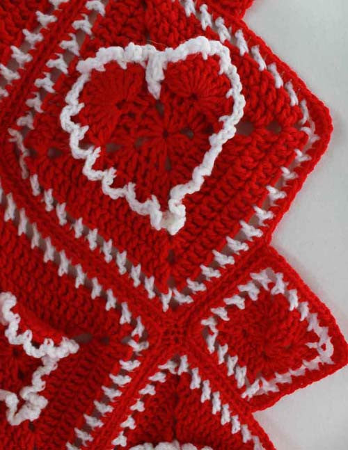 Ruffled Hearts Afghan Crochet Pattern - Maggie's Crochet