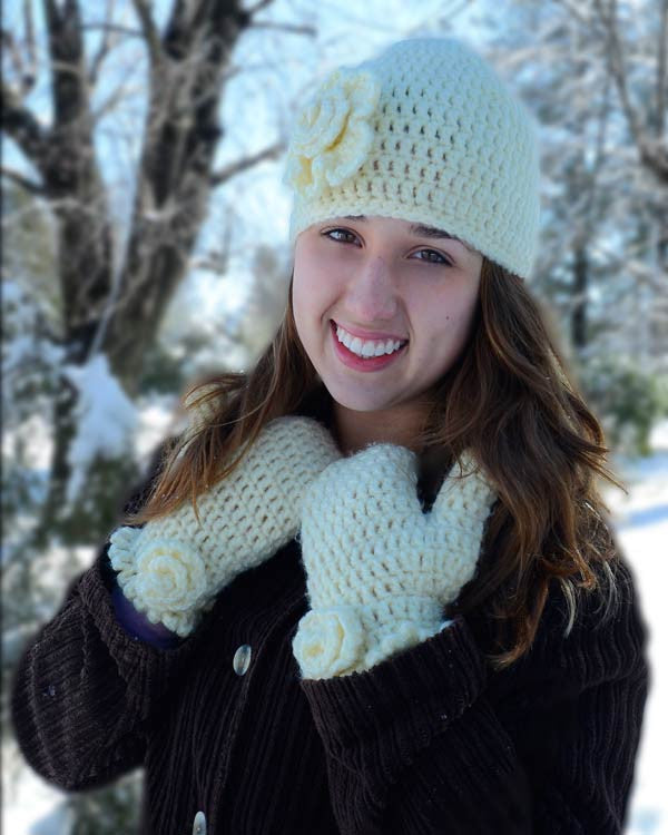 Beginner Hat and Mitten Set Crochet Pattern - Maggie's Crochet