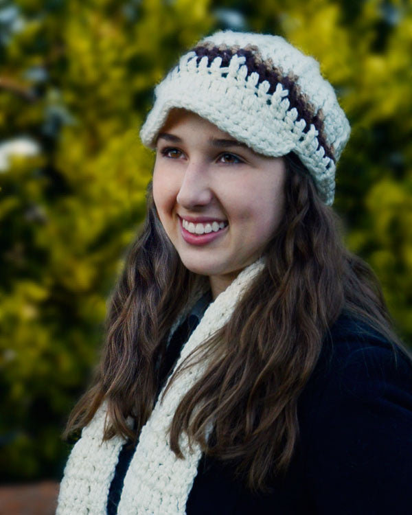 Newsboy Hat and Scarf Set - Maggie's Crochet