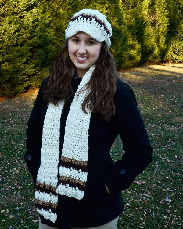 Newsboy Hat and Scarf Set - Maggie's Crochet