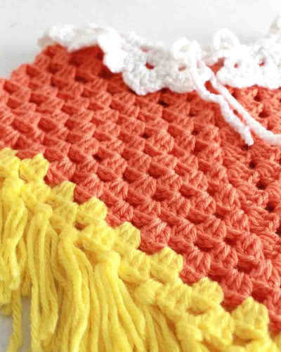 Candy Corn Poncho and Hat Set Crochet Pattern - Maggie's Crochet