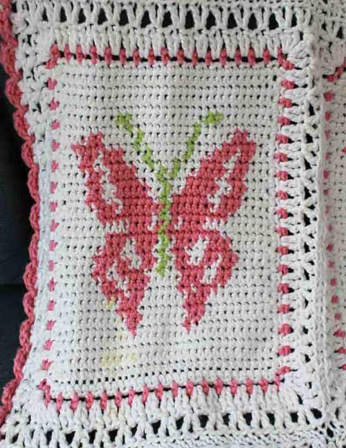 Butterfly Afghan and Pillow Set Crochet Pattern - Maggie's Crochet