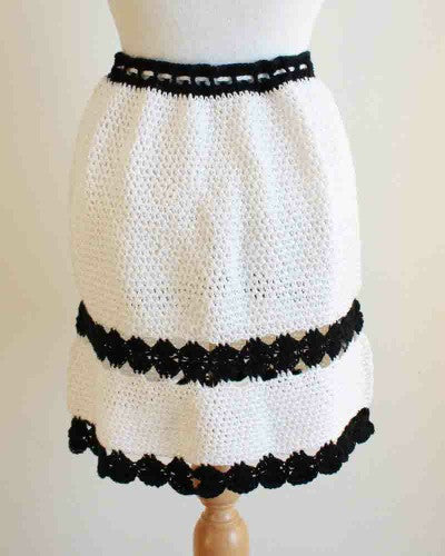 Monochrome Mini Skirt Crochet Pattern - Maggie's Crochet