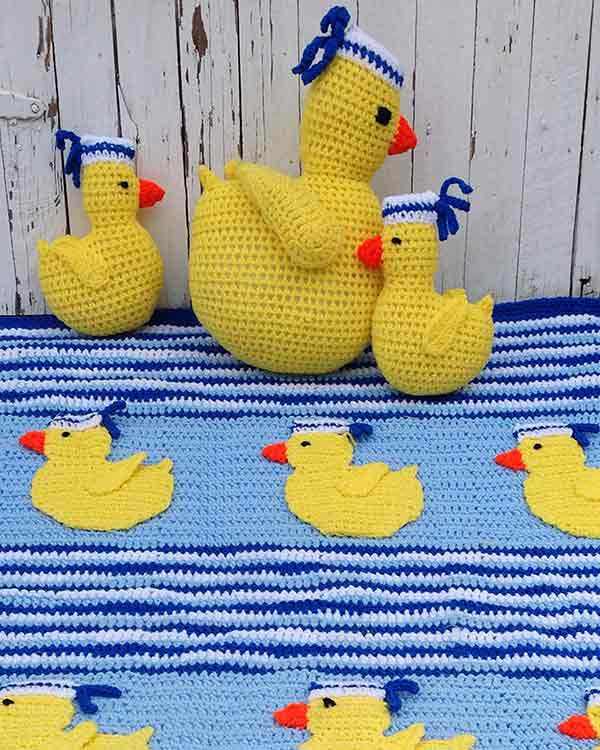 Sailing Duckies Afghan, Pillow and Toy Crochet Patterns - Maggie's Crochet