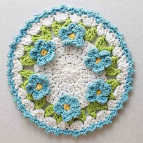 Floral Bouquet of Dishcloths Set 1 Crochet Pattern - Maggie's Crochet