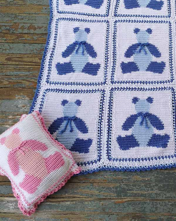 Baby Bears Afghan and Pillow Crochet Pattern - Maggie's Crochet