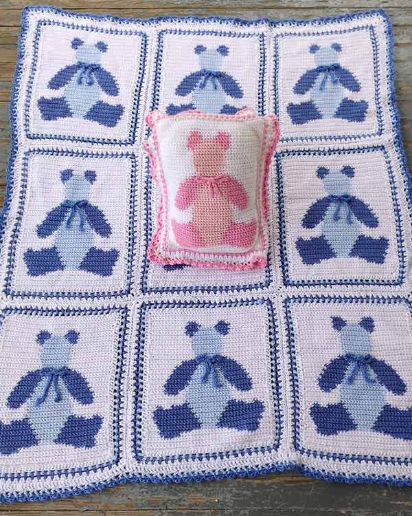 Baby Bears Afghan and Pillow Crochet Pattern - Maggie's Crochet