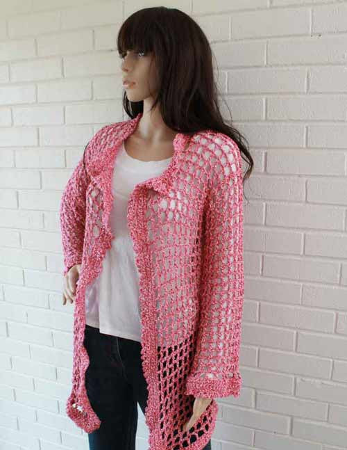 Super Easy Filet Cardigan Crochet Pattern(with 3 length options) - Maggie's Crochet