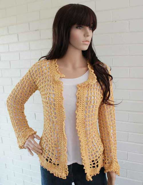 Super Easy Filet Cardigan Crochet Pattern(with 3 length options) - Maggie's Crochet