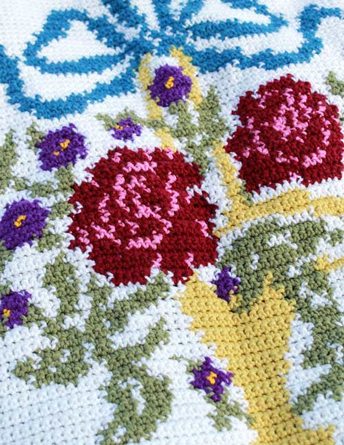 English Garden Afghan and Pillow Crochet Pattern - Maggie's Crochet