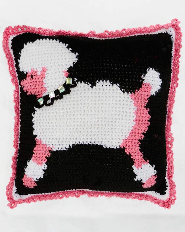 Poodles and Hearts Afghan and Pillows Crochet Pattern - Maggie's Crochet