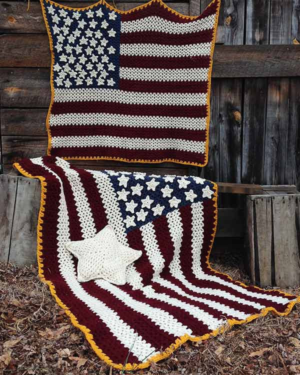 Americana Afghan, Pillow & Wall Hanging Crochet Pattern - Maggie's Crochet