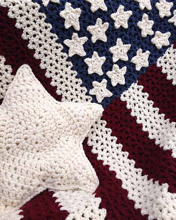 Americana Afghan, Pillow & Wall Hanging Crochet Pattern - Maggie's Crochet