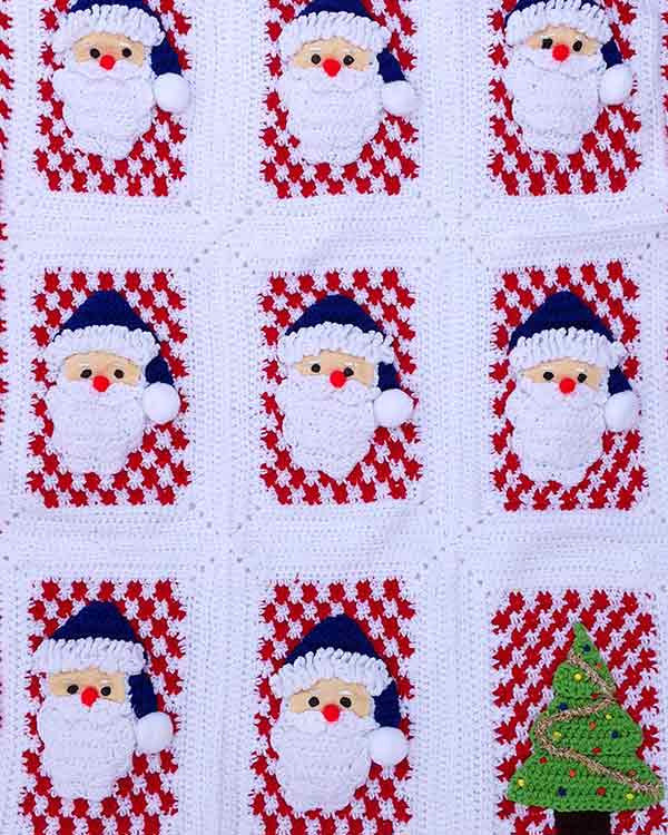 Santa Afghan Wall Hanging and Pillow Crochet Pattern - Maggie's Crochet