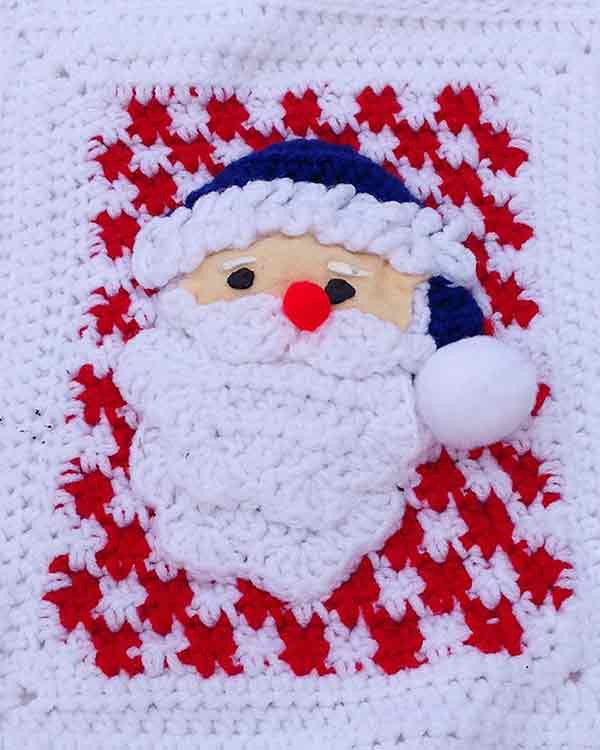 Santa Afghan Wall Hanging and Pillow Crochet Pattern - Maggie's Crochet