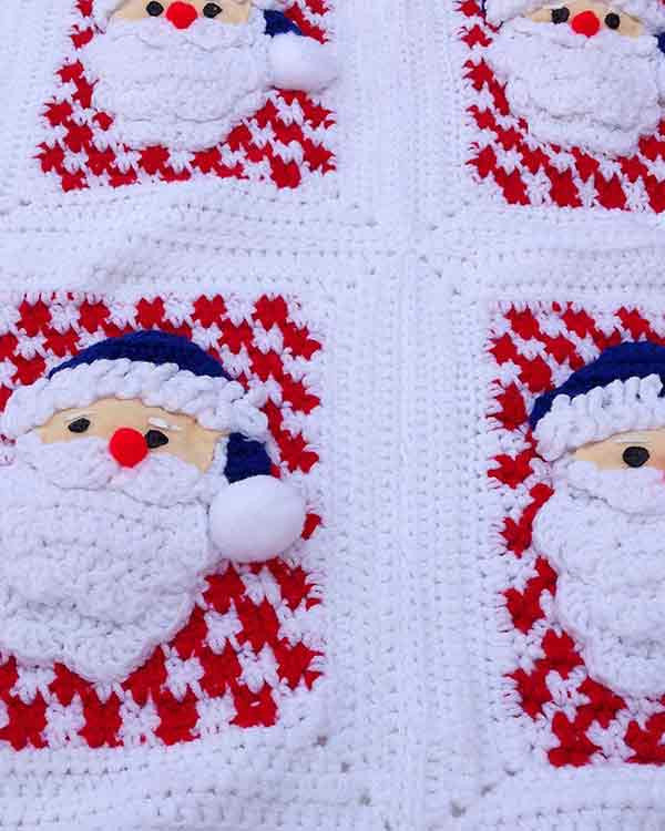 Santa Afghan Wall Hanging and Pillow Crochet Pattern - Maggie's Crochet