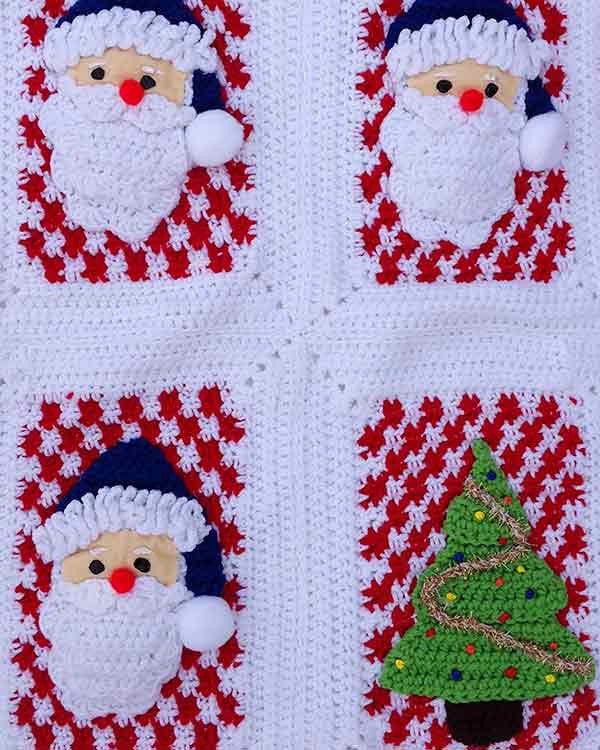 Santa Afghan Wall Hanging and Pillow Crochet Pattern - Maggie's Crochet