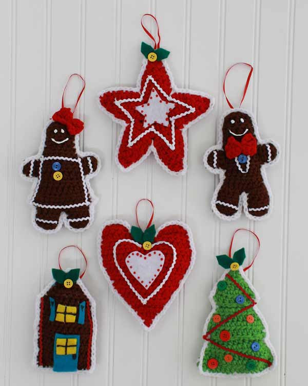 Gingerbread Christmas Tree Ornaments Crochet Pattern – Maggie's Crochet