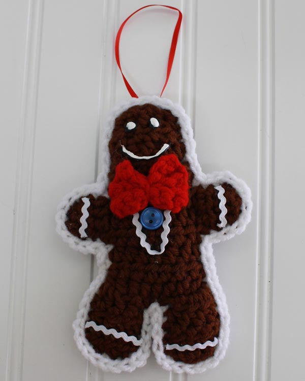 Gingerbread Christmas Tree Ornaments Crochet Pattern - Maggie's Crochet