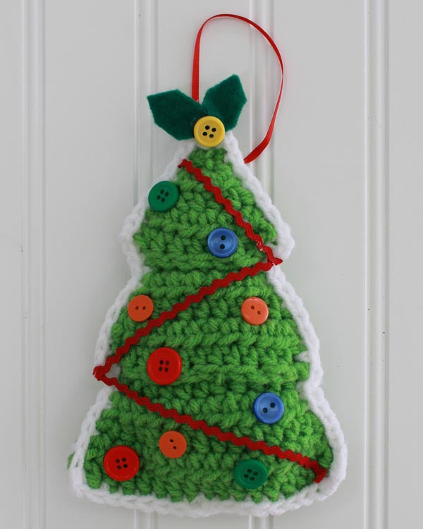 Gingerbread Christmas Tree Ornaments Crochet Pattern - Maggie's Crochet