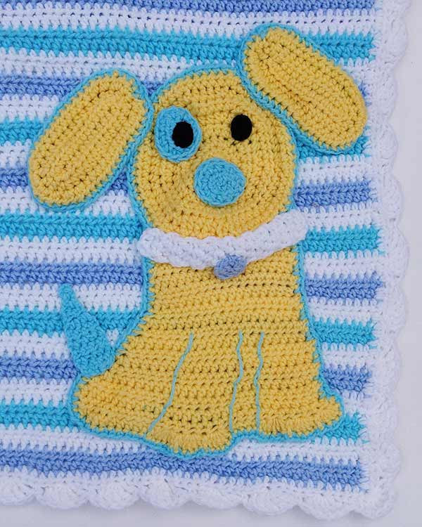 Ringo The Pup Afghan, Bib & Toy Crochet Pattern - Maggie's Crochet