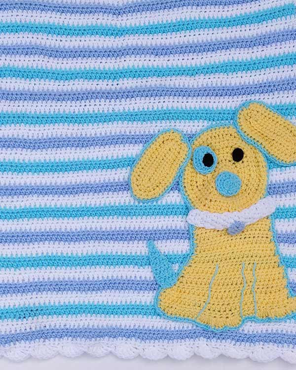 Ringo The Pup Afghan, Bib & Toy Crochet Pattern - Maggie's Crochet