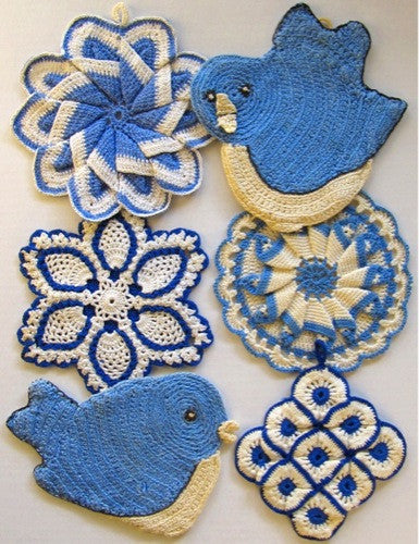 Vintage Blues Potholder Crochet Pattern - Maggie's Crochet