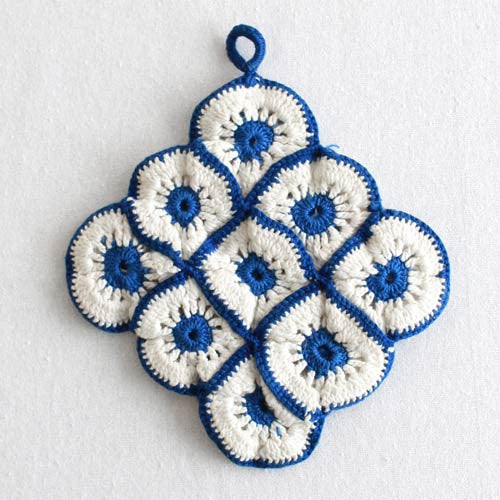 Vintage Blues Potholder Crochet Pattern - Maggie's Crochet